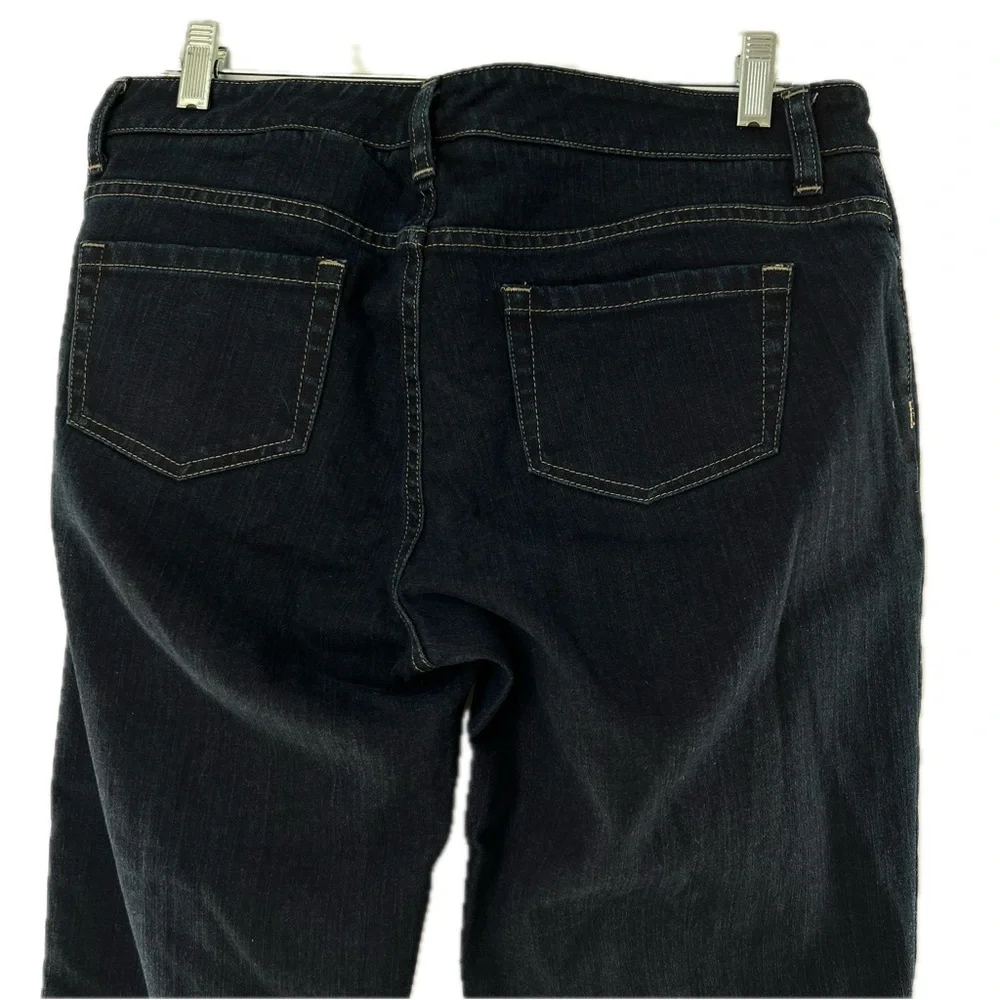 Tahari Dark Wash Indigo Jeans Mid Rise Straight Leg Size 10, 33” inseam